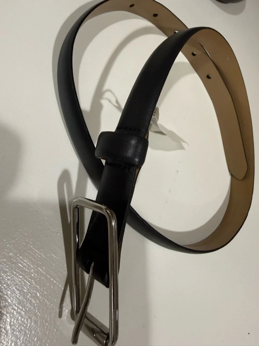 Banana Republic size XS Black Leather Belt with Silver Buckle